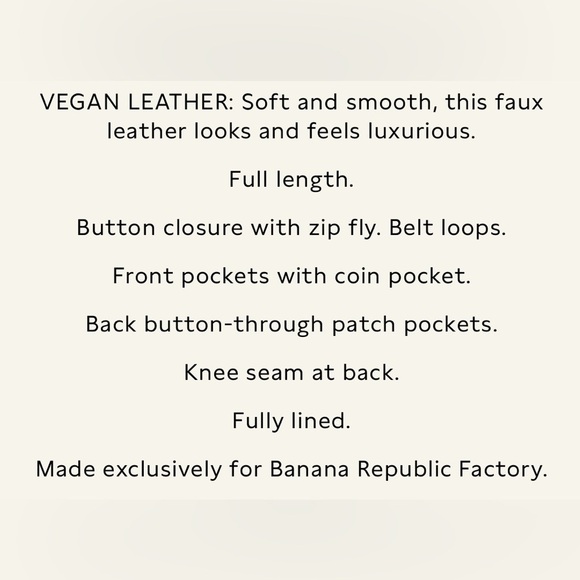 Banana Republic Slim Vegan Leather Pant - Picture 11 of 13